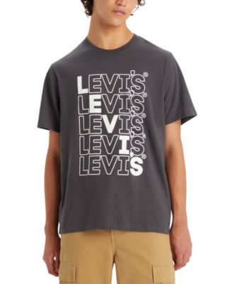 Levi's - Men's Relaxed-Fit Stacked-Logo Short Sleeve Crewneck T-Shirt