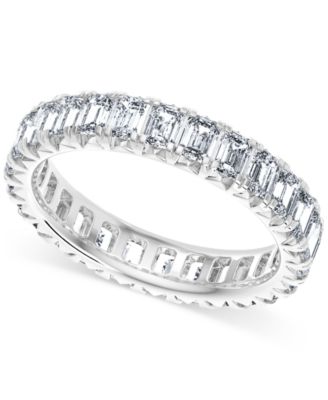 Macy's - Diamond Emerald-Cut Eternity Band (3 ct. t.w.) in 14k Gold (Also in Platinum)