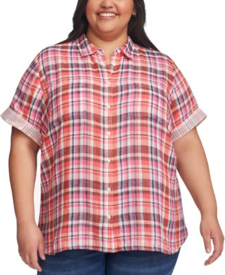 Tommy Hilfiger - Plus Size Double Cloth Camp Shirt