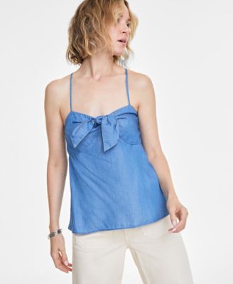 On 34th - Women's Printed Knot-Front Tank