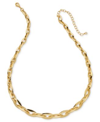 On 34th - Gold-Tone Chain Link Collar Necklace, 18" + 3" extender
