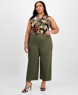 Anne Klein - Plus Size Pull-On High-Rise Pants