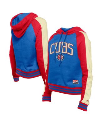 New Era - Women's Royal Chicago Cubs Cooperstown Collection Cropped Raglan Pullover Hoodie