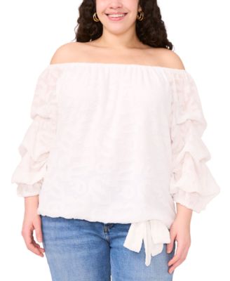 Vince Camuto - Plus Size Off-The-Shoulder Bubble-Sleeve Top