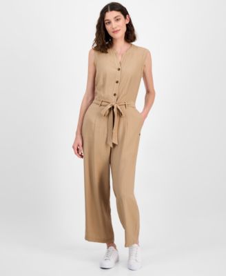 Nautica Jeans - Women's Sleeveless Belted Jumpsuit