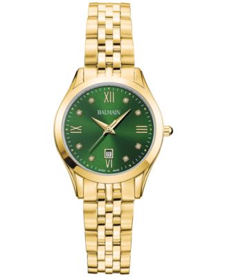 Balmain - Women's Swiss Classic R Diamond Accent Gold PVD Stainless Steel Bracelet Watch 30mm