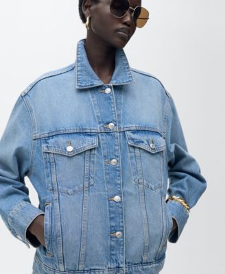 MANGO - Women's Oversize Denim Pockets Jacket