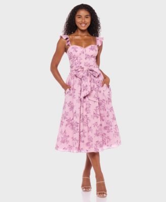 Alex & Sophia - Juniors' Cotton Voile Printed Midi Dress