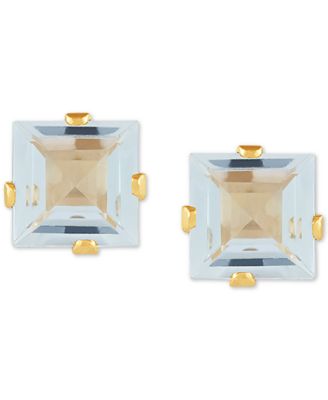 Macy's - Aquamarine Square Stud Earrings (1 ct. t.w.) in 14k Gold