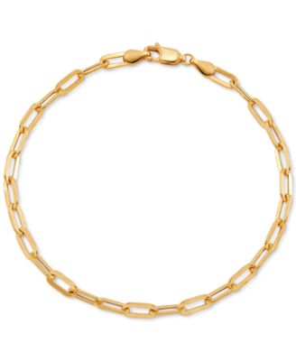 Italian Gold - Lightweight Paperclip Link Chain Bracelet in 10k Gold