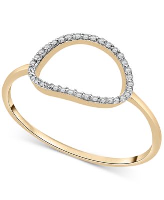 Wrapped - Diamond Elongated Circle Ring (1/20 ct. t.w.) in 10k Gold