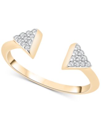 Wrapped - Diamond Triangle Cluster Cuff Ring (1/6 ct. t.w.) in 10k Gold