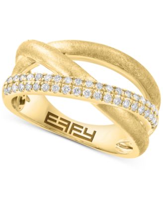 EFFY Collection - Diamond Pav&eacute; Crossover Statement Ring (1/3 ct. t.w.) in 14k Gold