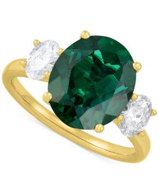 Grown With Love - Lab Grown Sapphire (5-5/8 ct. t.w.) & Lab Grown Diamond (3/8 ct. t.w.) Ring in 14k White Gold