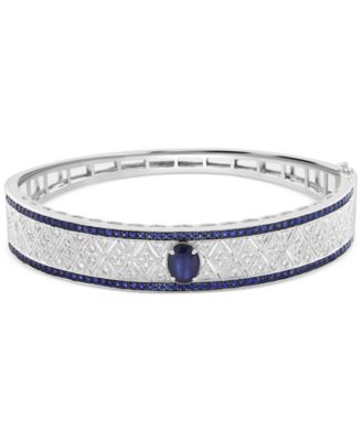 EFFY Collection - Sapphire (1-7/8 ct. t.w.) & Diamond (1 ct. t.w.) Filigree Bangle Bracelet in Sterling Silver