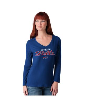 G-III 4Her by Carl Banks - Women's Royal Buffalo Bills Post Season Long Sleeve V-Neck T-Shirt