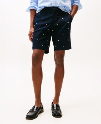 Tommy Hilfiger - Men's Straight-Fit Flag Embroidered 9-1/2" Chino Shorts