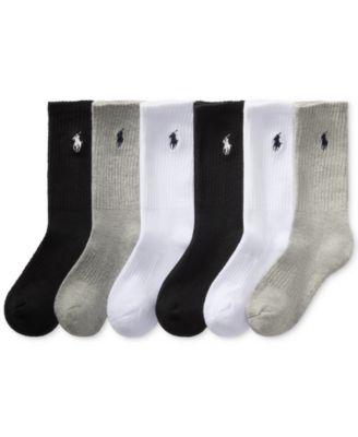 Polo Ralph Lauren - Toddler Boys Solid Crew Socks, 6-Pack