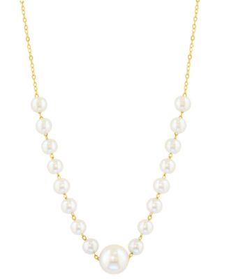 EFFY Collection - Cultured Freshwater Pearl (3-1/2 & 6-1/2mm) Collar Necklace in 14k Gold, 18" + 2-1/5" extender