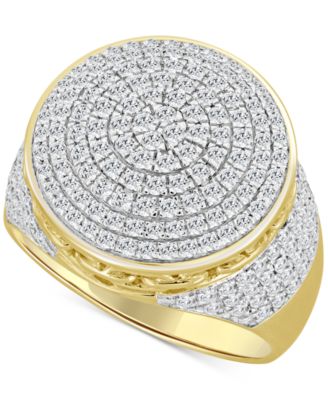 Macy's - Men's Diamond Circle Cluster Ring (1-1/2 ct. t,w.) in 10k Gold