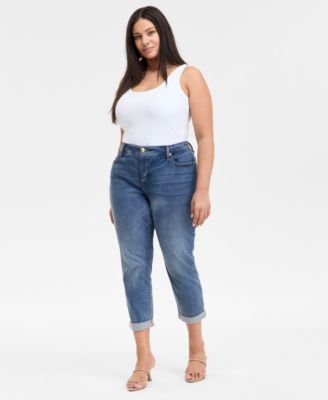 I.N.C. International Concepts - Slim Tech Rolled-Cuff Boyfriend Jeans