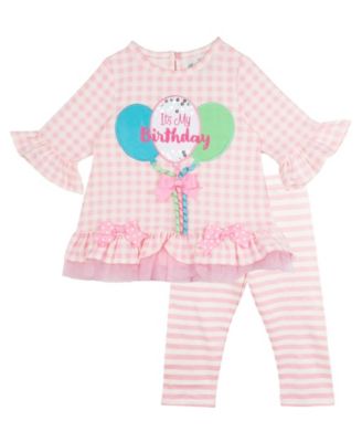 Rare Editions - Baby Girl 2-Piece Birthday Celebration Outfit Set