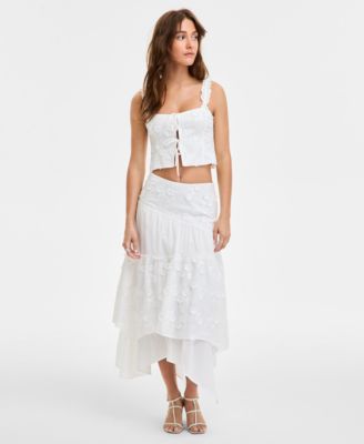 GUESS - Women's Layered Floral Zurey Maxi Skirt