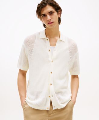 Tommy Hilfiger - Men's Short-Sleeve Open-Knit Polo Shirt