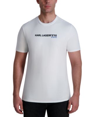 KARL LAGERFELD PARIS - Men's Short Sleeve Upside Down Logo Crewneck T-Shirt