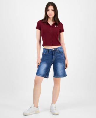 Madden Girl - Juniors' High-Rise Denim Jorts