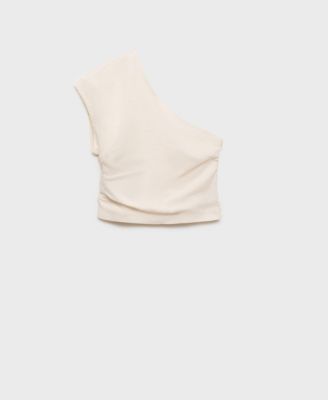 MANGO - Women's Asymmetrical Linen Top