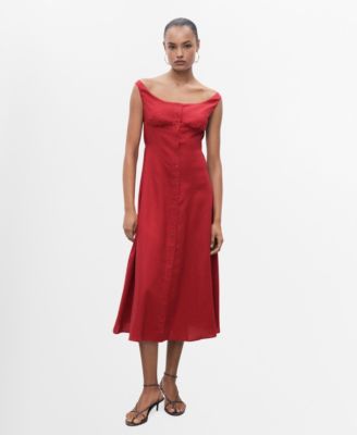 MANGO - Women's Buttoned Midi Dress