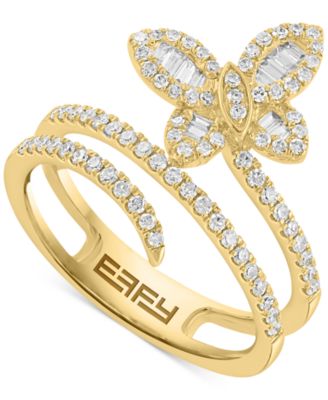 EFFY Collection - Diamond Round & Baguette Butterfly Wrap Ring (3/8 ct. t.w.) in 14k Gold