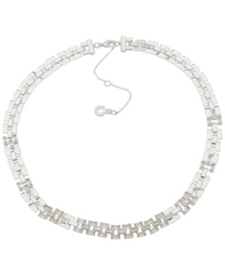 Anne Klein - Cubic Zirconia Baguette Stone Linked Chain Necklace
